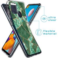 imoshion Design Hülle für das Samsung Galaxy A21s - Grafik-Kupfer / Grün