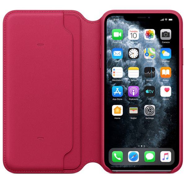 Apple Leather Folio Klapphülle Apple iPhone 11 Pro Max - Raspberry