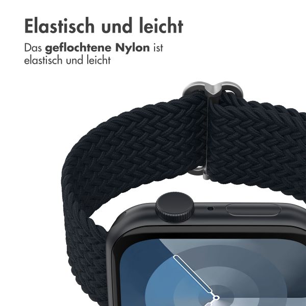 imoshion Gewebtes Nylonarmband für die Apple Watch Series 1 bis 10 / SE / Ultra (2) (44/45/46/49 mm) - Dunkelgrau