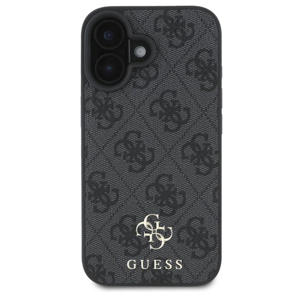 Guess 4G Metal Logo Back Cover MagSafe für das iPhone 16 - Schwarz