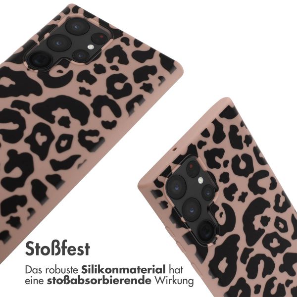 imoshion Silikonhülle design mit Band für das Samsung Galaxy S22 Ultra - Animal Pink