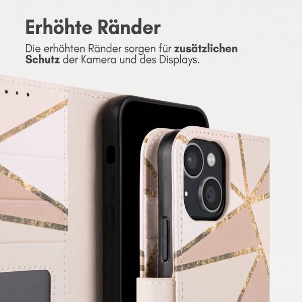imoshion Design Klapphülle Apple iPhone 15 - Beige Graphic