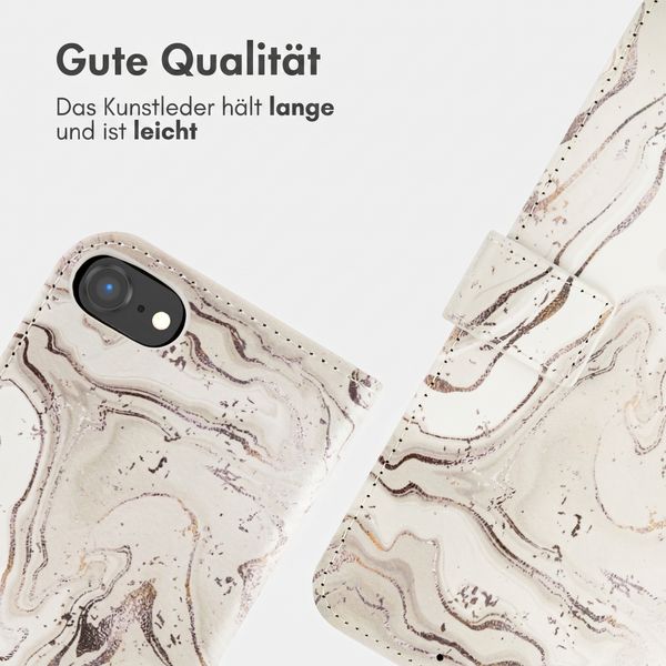 imoshion Design Klapphülle Apple iPhone SE (2022 / 2020) / 8 / 7 / 6(s) - Sandy Marble