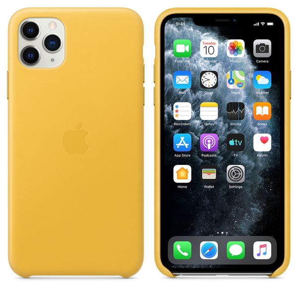 Apple Leder-Case Meyer Lemon für das Apple iPhone 11 Pro Max
