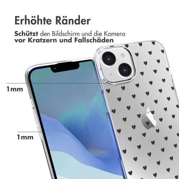 imoshion Design Hülle iPhone 14 - Hearts All Over Black