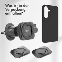 Accezz EasyLock Handyhalterung Auto - Inklusive Hülle für das Samsung Galaxy S24 - Lüftungsgitter -  360 Grad drehbar - Schwarz