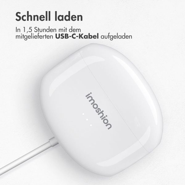 imoshion Aura Pro Kabellose In-Ear-Kopfhörer - Aktive Geräuschunterdrückung (ANC) - Weiß