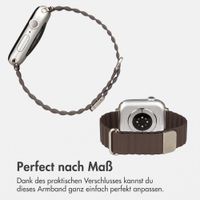 imoshion Magnetisches Kunstlederarmband für Apple Watch | 44/45/46/49 mm - Dunkelbraun