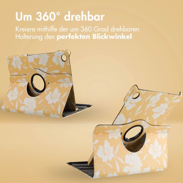 imoshion 360° drehbare Design Klapphülle für das Samsung Galaxy Tab A9 Plus - Yellow Flowers