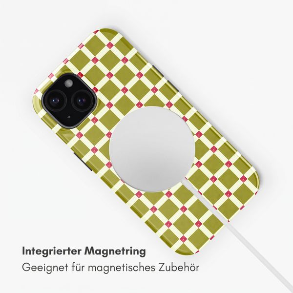 Selencia Vivid Rückabdeckung mit MagSafe Apple iPhone 15 - Check This Olive