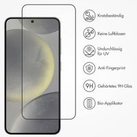 Accezz Vollflächige Schutzfolie aus gehärtetem Glas mit Applikator für das Samsung Galaxy S25 - Transparent