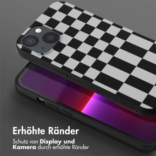 Selencia SilikonHülle design mit abnehmbarem Band Apple iPhone 13 Pro - Irregular Check Black