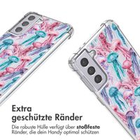imoshion Design Hülle mit Band Samsung Galaxy S21 - Jellyfish Watercolor