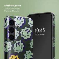 Selencia Vivid Back Cover Samsung Galaxy S24 - Wavy Smiley Green