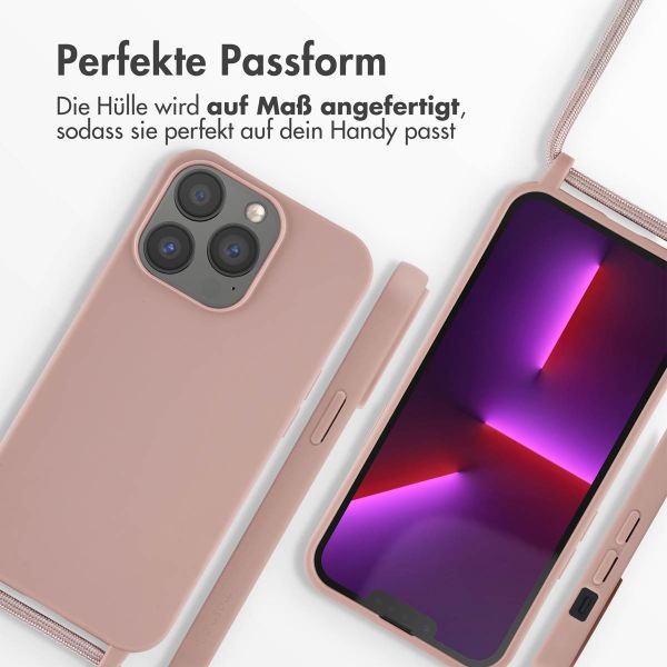 imoshion Silikonhülle mit Band für das iPhone 13 Pro - Sand Pink