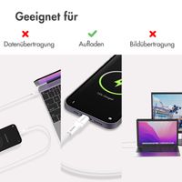 imoshion Lightning- auf USB-C-Kabel – nicht MFi-zertifiziert – Geflochtenes Gewebe – 1,5 m – Weiß