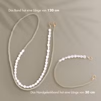 Selencia Handyketten Set mit Perlen und Elastikbändern - Greige