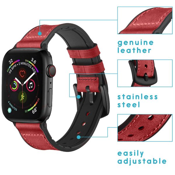 imoshion Echtes Lederband Apple Watch Series 1-10 / SE / Ultra (2) - 42/44/45/46/49 mm