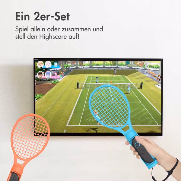 imoshion Tennisschläger Nintendo Switch 2 – 2er Set – Blau/Rosa