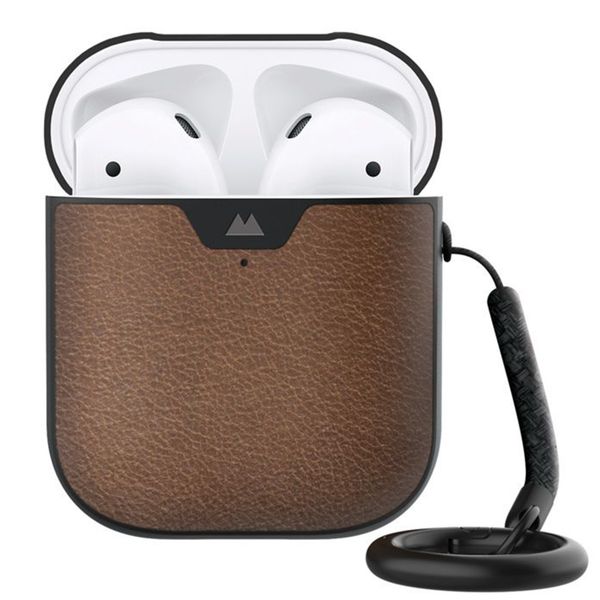 Mous Leather Protective Case für AirPods 1 / 2 - Braun