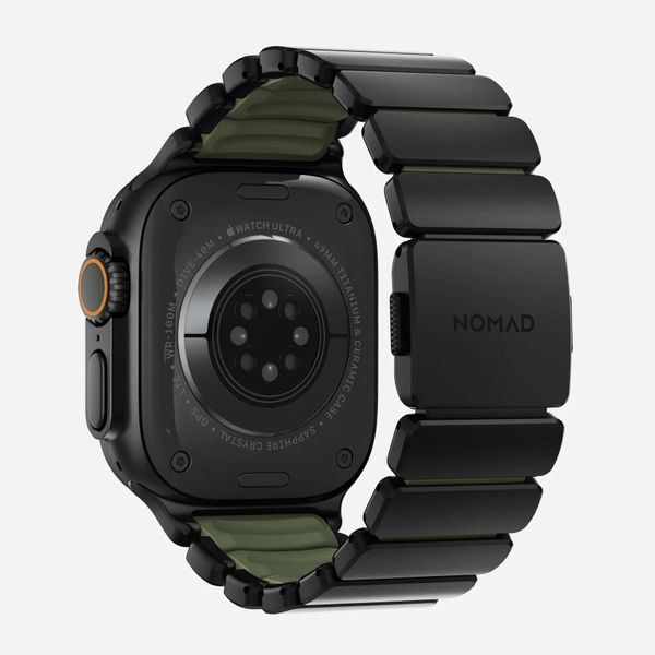 Nomad Stratos Armband für Apple Watch | 44/45/46/49 mm - Forest Green / Black Titanium