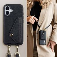 Selencia Sera HandyHülle mit Kordel und Umschlag-Kartenhalter Apple iPhone 17 - Schwarz