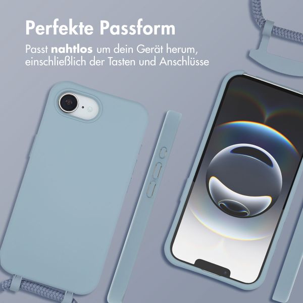 imoshion Color Backcover mit abnehmbarem Handykette und MagSafe Apple iPhone 16e - Ash Blue