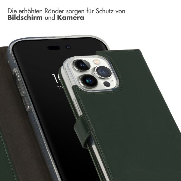 Selencia Echtleder Klapphülle iPhone 14 Pro Max - Grün