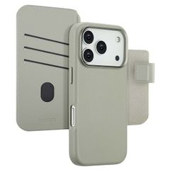 Accezz 2-in-1 Klapphülle aus Leder mit MagSafe Apple iPhone 17 Pro - Light Grey