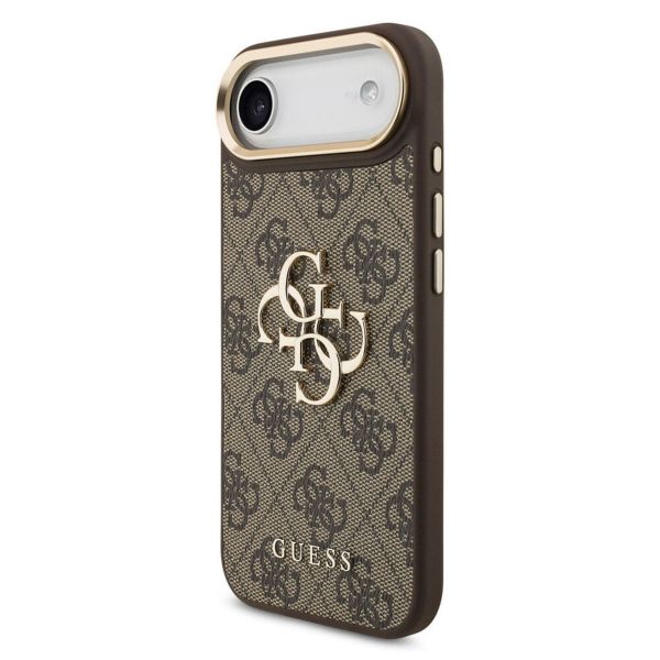 Guess 4G Metal Logo Back Cover Apple iPhone Air - Gold Edge - Brown