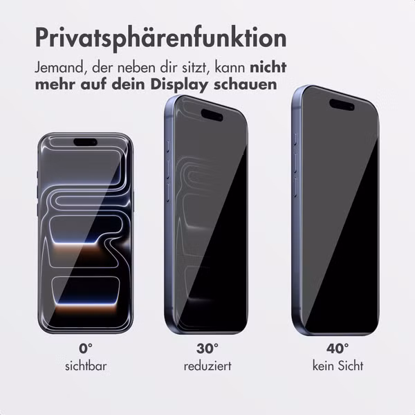 Accezz Sichtschutz-Schutzglas mit Applikator Apple iPhone 17 Pro