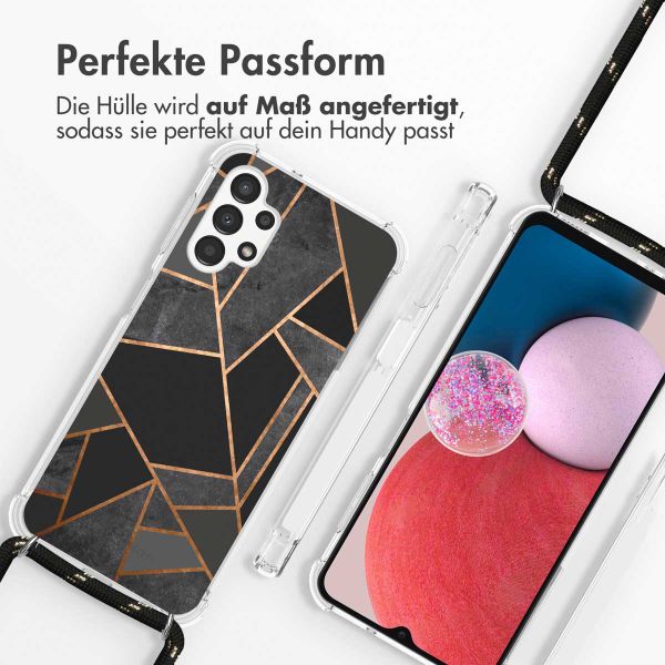 imoshion Design Hülle mit Band für das Samsung Galaxy A13 (4G) - Black Graphic