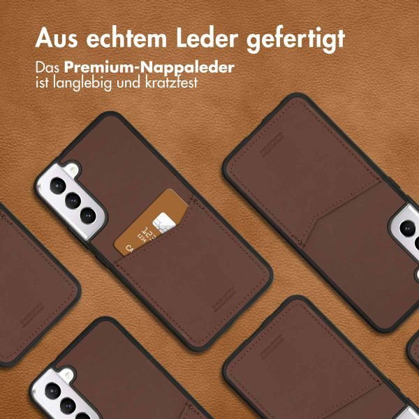 Accezz Premium Leather Card Slot Back Cover Samsung Galaxy S22 Plus - Braun