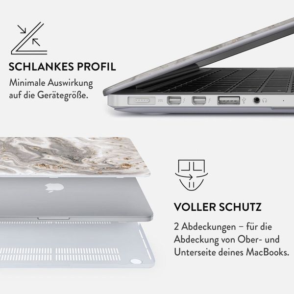 Burga Hardshell Hülle für das MacBook Pro 14 Zoll (2021 / 2023 M3 chip / 2024 M4 chip) - A2442 / A2779 / A2918 / A3112 / A3185 / A3401 - Snowstorm