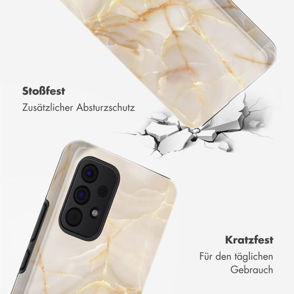 Selencia Vivid Tough Back Cover für das Samsung Galaxy A53 - Golden Beige Marble