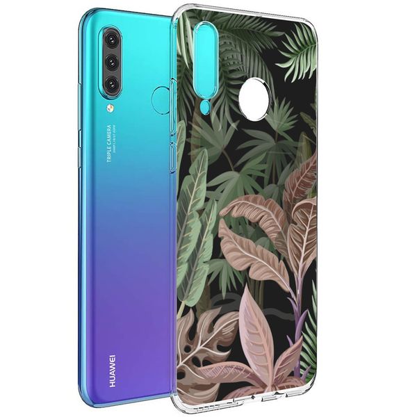 imoshion Design Hülle Huawei P30 Lite - Dschungel - Grün / Rosa