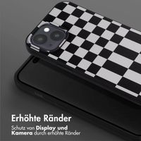 Selencia SilikonHülle design mit abnehmbarem Band Apple iPhone 15 Plus - Irregular Check Black