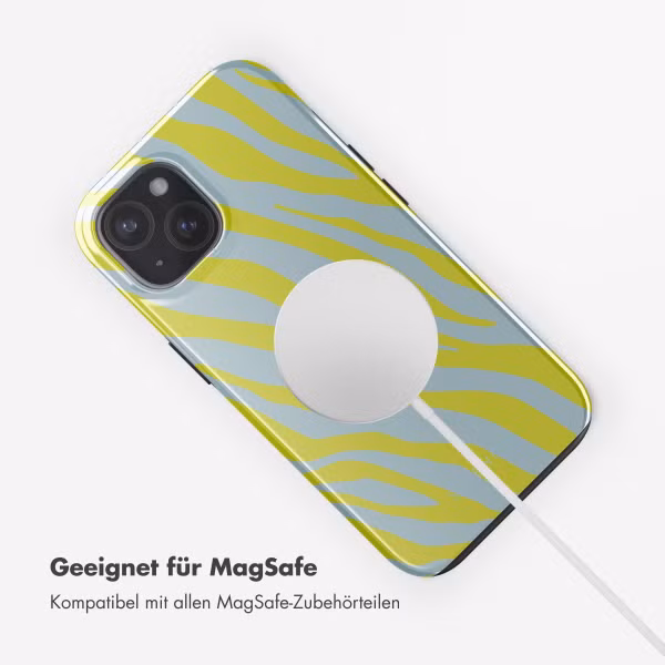 Selencia Vivid Rückabdeckung mit MagSafe Apple iPhone 15 - Zebra Winter Sky Titanium Yellow