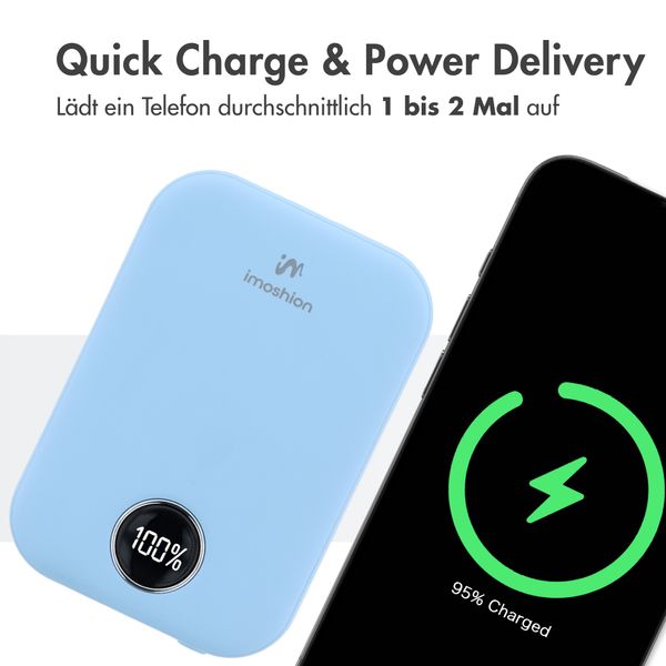 imoshion MagSafe Powerbank 10.000 mAh - Kabellose Powerbank - Himmelblau