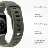 imoshion Active Sport Silikonarmband für die Apple Watch Series 1-10 / SE / Ultra (2) (44/45/46/49 mm) - Schwarzgrün