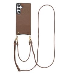Selencia Nova HandyHülle mit Kordel und Kartenhalter Samsung Galaxy S25 FE - Mocha Brown