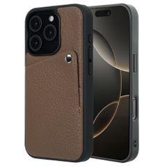 Selencia Riva Back Cover mit Kartenfach Apple iPhone 16 Pro - Mocha Brown