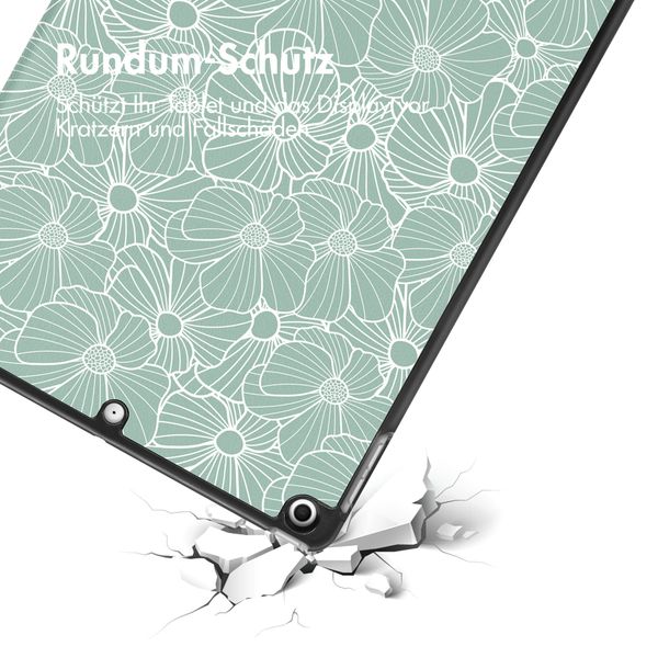 imoshion Design Trifold Klaphülle Apple iPad 9 (2021) 10.2 Zoll / iPad 8 (2020) 10.2 Zoll / iPad 7 (2019) 10.2 Zoll - Botanica