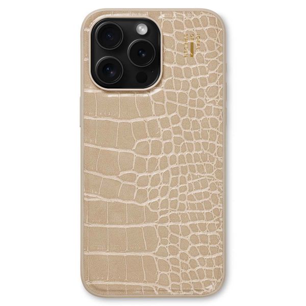 iDeal of Sweden Vegan Leather Back Cover für das iPhone 15 Pro Max - Warm Beige Croco