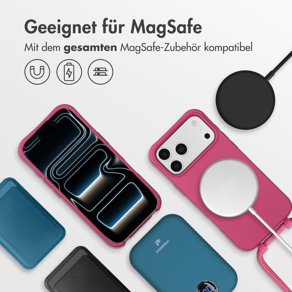 imoshion Color Backcover mit abnehmbarem Handykette und MagSafe Apple iPhone 17 Pro - Raspberry