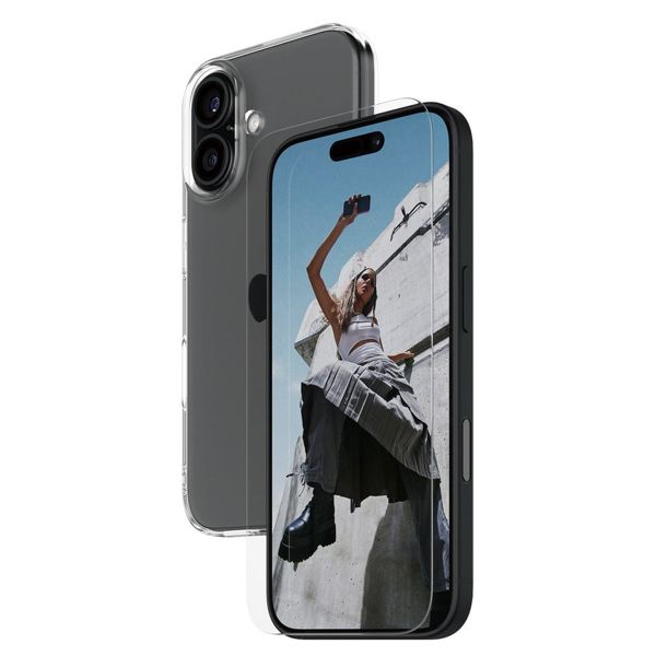 PanzerGlass 2- in-1 pack - TPU Clear Case + Ultra-Wide Fit Displayschutz für das iPhone 16