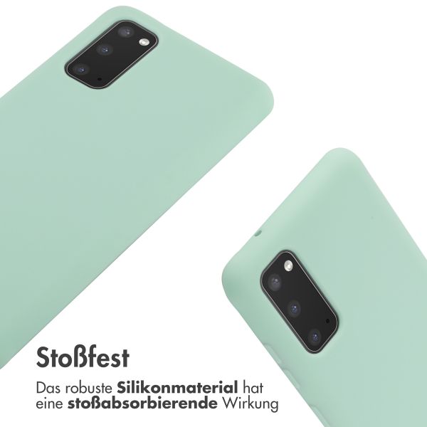 imoshion Silikonhülle mit Band für das Samsung Galaxy S20 - Mintgrün