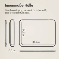 Accezz Leather Laptop Hülle mit Reißverschluss 15-16 Zoll - Laptop Sleeve - Beige