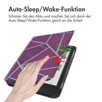 imoshion Design Slim Hard Case Klapphülle Kobo Clara Colour / BW - Bordeaux Graphic