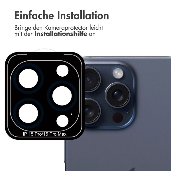 imoshion 2er-Pack Objektivschutz für Kamera für das Apple iPhone 15 Pro / 15 Pro Max - Blue Titanium